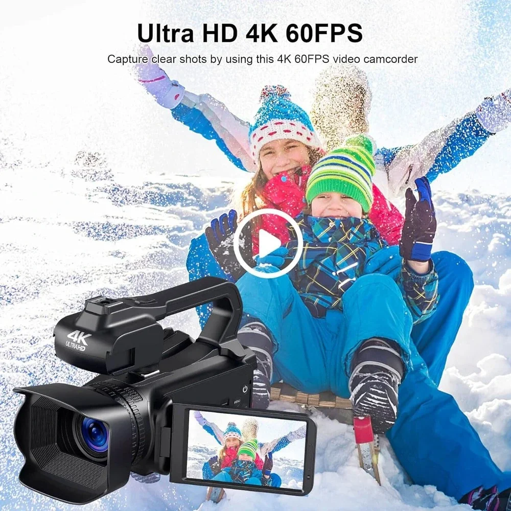 4K 64MP 60FPS Autofocus Camcorder 4